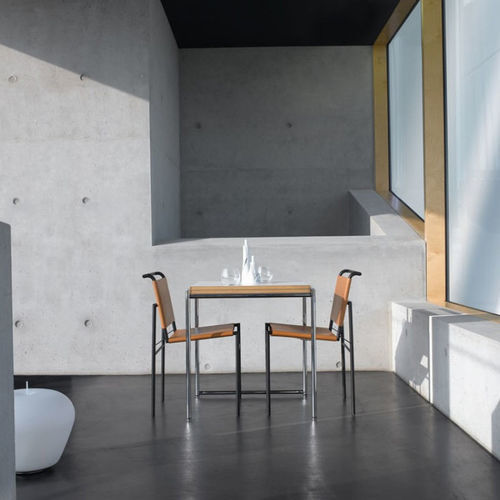 Mesa de jantar contemporânea - JEAN  - CLASSICON - em HPL / com base em aço cromado / retangular