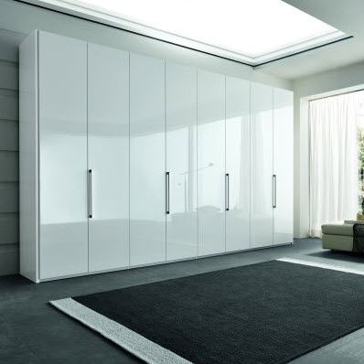 Guarda-roupa contemporâneo - SLIM - VITTORIA - em madeira / em madeira laqueada brilhante / com portas de abrir