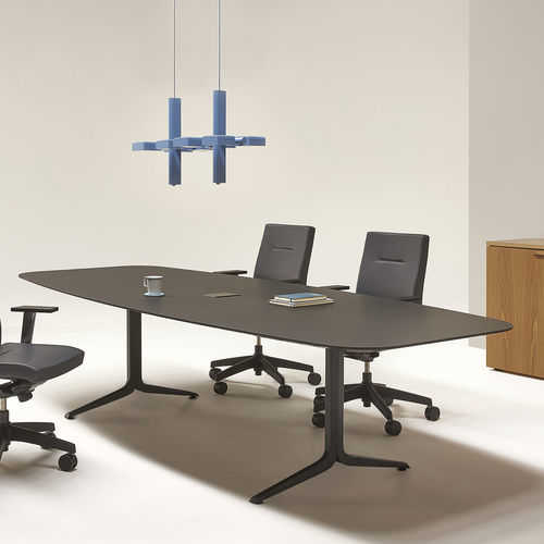 Mesa de conferências contemporânea - GATEWAY™  EDGE  - Nienkamper - em alumínio polido / com base em alumínio polido / retangular