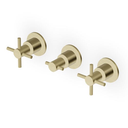 Misturador bicomando para box de banheiro - ZHM695 series - ZUCCHETTI - de parede / de embutir / em aço inoxidável