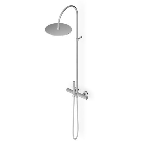 Coluna de banho em aço inoxidável - ZHE758 series - ZUCCHETTI - de parede / contemporânea / com misturadora