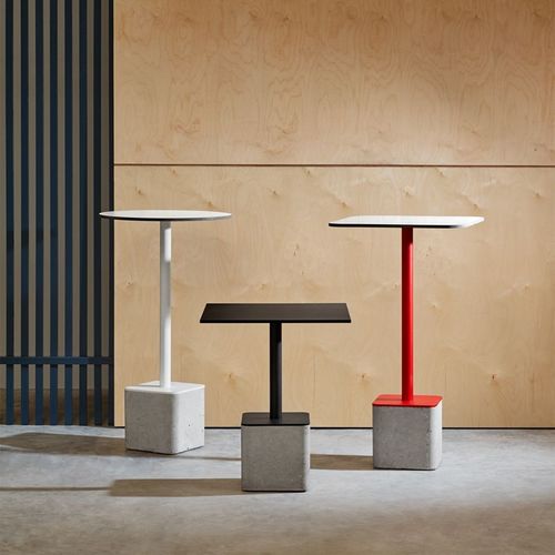 Mesa alta contemporânea - GUS - CAPDELL - em laminado melamínico / com base em aço / com base em concreto