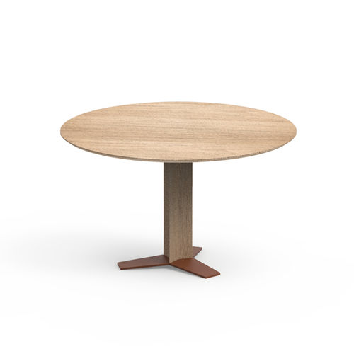 Mesa contemporânea - TRI-STAR - CAPDELL - em carvalho / com base em alumínio / com base em aço termolacado