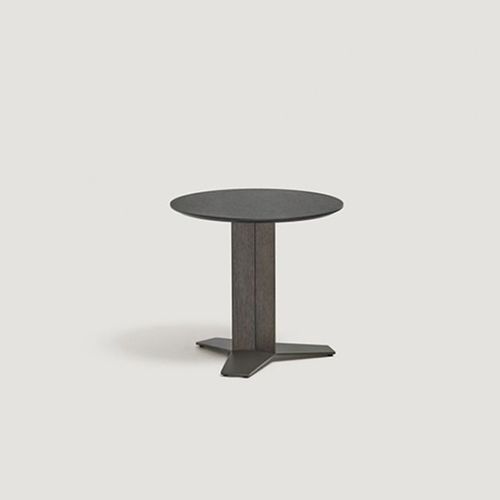 Mesa de centro contemporânea - TRISTAR - CAPDELL - em carvalho / com folheado de madeira / com base em alumínio