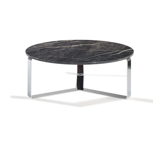 Mesa de centro contemporânea - PRIMUS - DRAENERT - em pedra natural / com base em aço cromado / retangular