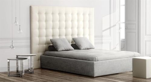 Cabeceira para cama de casal - GRASSOLER - contemporânea / em tecido / em couro