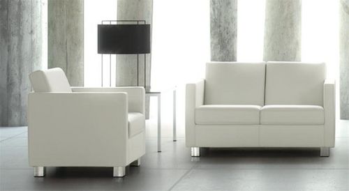 Sofá compacto - ARTEMIS - GRASSOLER - contemporâneo / em couro / branco