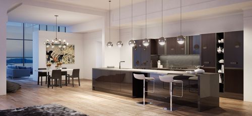 Cozinha contemporânea - SOHO - BERLONI - em aço inoxidável / com folheado de madeira / com ilha