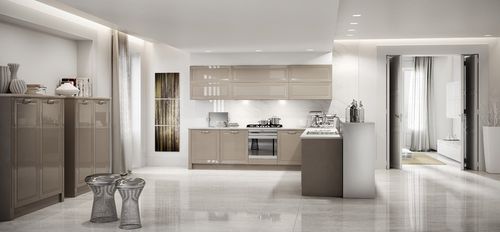 Cozinha clássica - OLYMPIA - BERLONI - em madeira / em L / com pegas