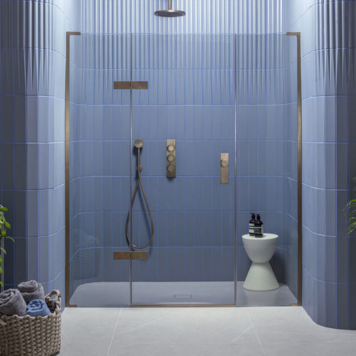 Box de banheiro de abrir - EPI - matki showering - frontal / em vidro temperado / profissional