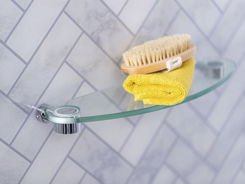Estante de parede - EXCSHELF - matki showering - contemporânea / em cromo / em vidro