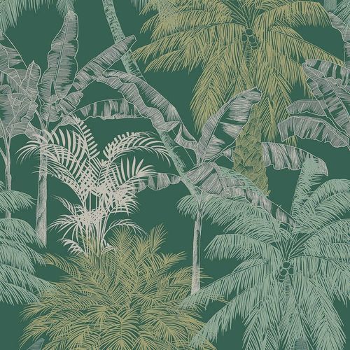 Papel de parede contemporâneo - PALMS ESMERALDA - Coordonné - vinílico / com natureza / efeito papel de parede