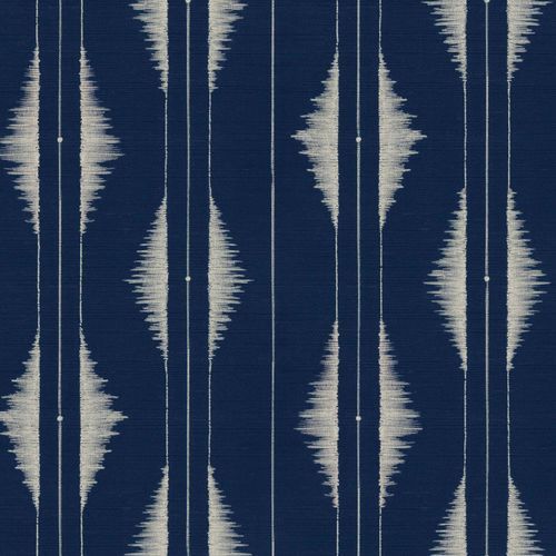Papel de parede contemporâneo - Azilal Embroidery Ultramarine - Coordonné - em bambu / estampado / efeito de ladrilho