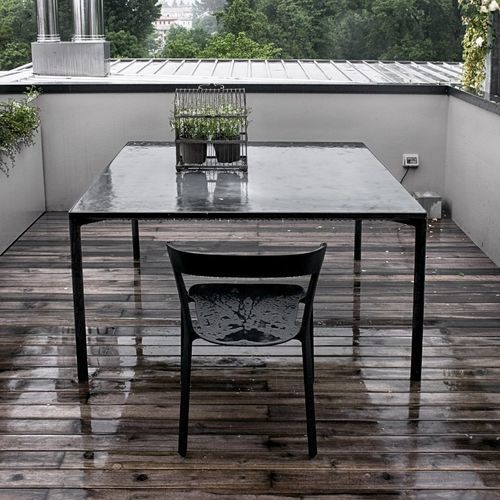 Mesa contemporânea - BOIACCA - Kristalia - em laminado / em Fenix NTM / com base em madeira