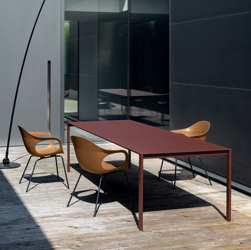 Mesa contemporânea - THIN-K - Kristalia - em madeira / em vidro / em alumínio
