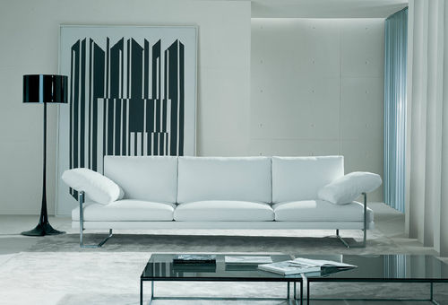 Sofá contemporâneo - METROPOLY - CasaDesùs - em couro / branco / de 3 lugares