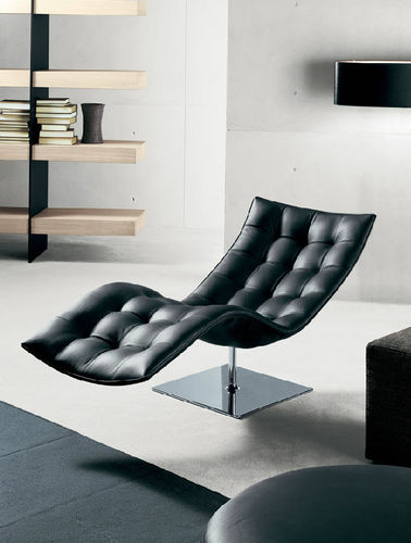 Chaise longue contemporânea - TURKANA - CasaDesùs - em couro / contract / preta