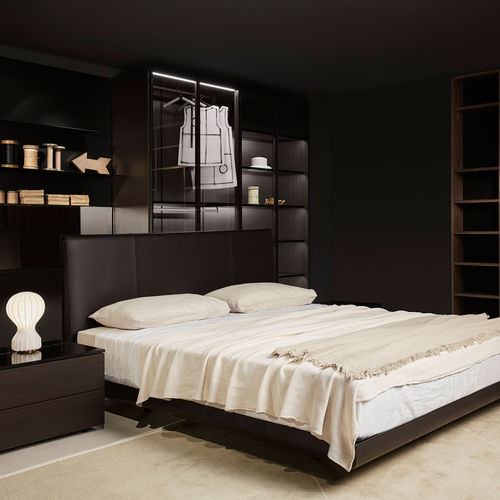 Cama de casal - SADORU - Porro - contemporânea / estofada / com cabeceira