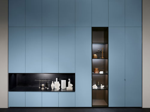 Guarda-roupa modular - STORAGE - Porro - contemporâneo / em madeira / em vidro