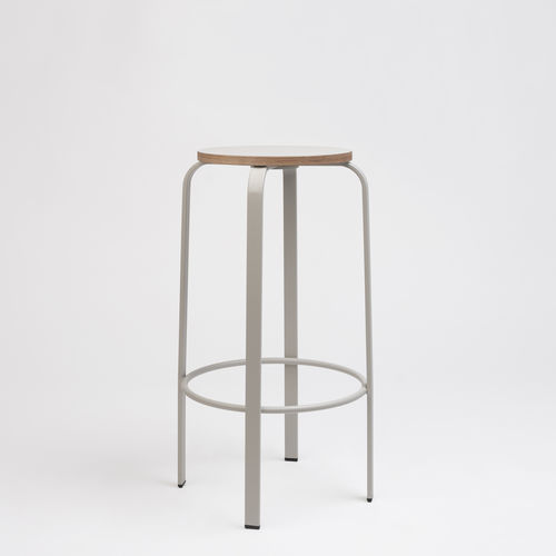 Banqueta alta contemporânea - CHICO - Ondarreta - com base em aço / estofada / preta