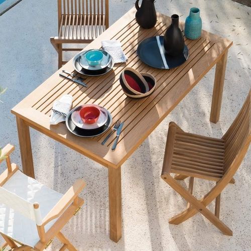 Mesa clássica - Chelsea  - Unopiù - em teca / com base em teca / retangular