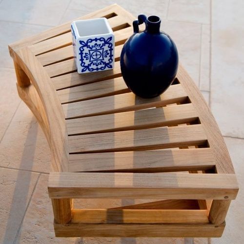 Mesa de centro contemporânea - Pevero - Unopiù - em teca / com base em teca / curva