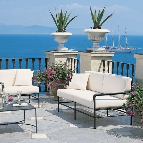 Sofá contemporâneo - TOSCANA - Unopiù - de jardim / em tecido acrílico / com capa removível e lavável
