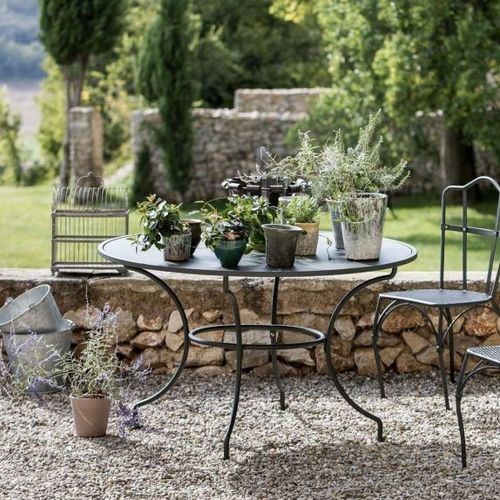 Mesa clássica - Toscana  - Unopiù - em ferro galvanizado / com base em ferro / redonda