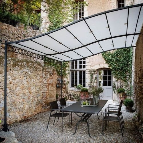 Pérgola apoiada em parede - TIBISCO - Unopiù - em ferro galvanizado / modular / da linha comercial