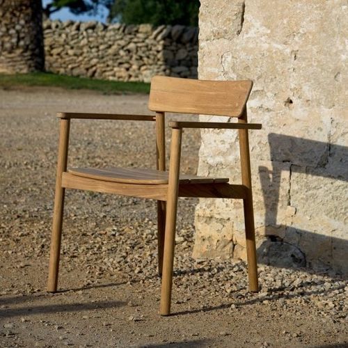 Cadeira de jardim contemporânea - Pevero  - Unopiù - para ambiente externo / em teca / com base em teca