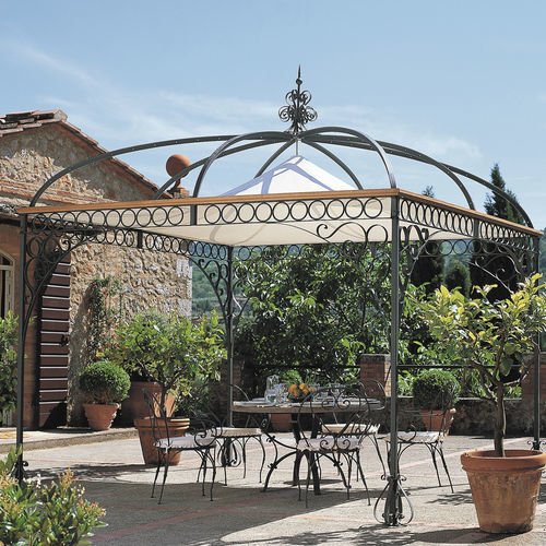 Gazebo em ferro galvanizado - TIBISCO - Unopiù - com cobertura de lona / com estrutura metálica / da linha comercial