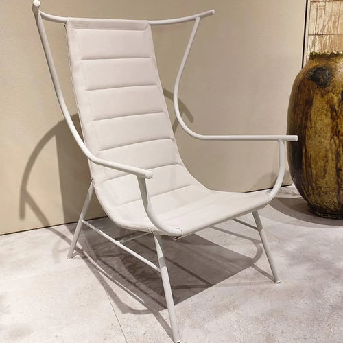 Poltrona contemporânea - Nanda  - Unopiù - em Batyline® / em aço galvanizado / com encosto alto