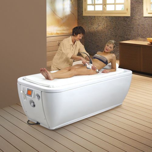 Cama de massagem com jatos de água com cromoterapia - WATERMASS TABLE - Stas Doyer Hydrothérapie - com altura ajustável / da linha comercial