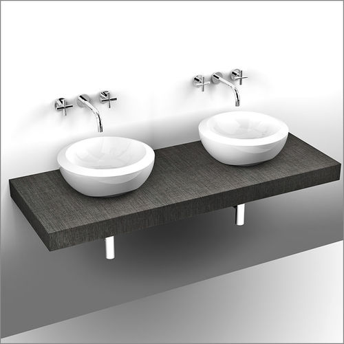 Tampo de banheiro duplo - ACC SINK - GEKIPS - em madeira / para uso profissional