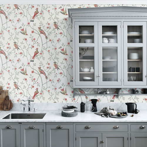 Papel de parede clássico - EUGEN  - SAND BERG - floral / com natureza / com animais