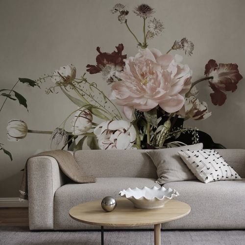 Papel de parede contemporâneo - Julie  - SAND BERG - floral / panorâmico / preto