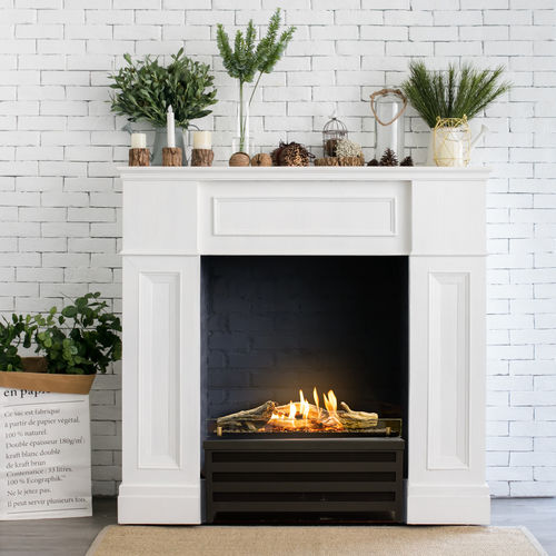 Lareira tipo inserto a bioetanol - BASKET FIRE LOGS - Planika - em aço / contemporânea / com controle remoto