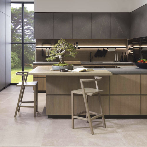 Cozinha contemporânea - E9.30 - GAMADECOR – PORCELANOSA Grupo - com folheado de madeira / em aglomerado / em alumínio extrudado