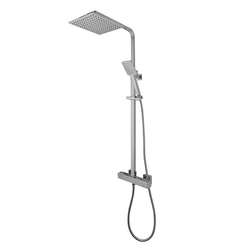 Coluna de banho termostática - SQUARE - NOKEN – PORCELANOSA BATHROOMS - em metal cromado / acabamento cromado / de parede