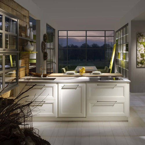 Cozinha contemporânea - LIVING DESIGN - L'OTTOCENTO - em madeira de freixo / em cerejeira / com ilha