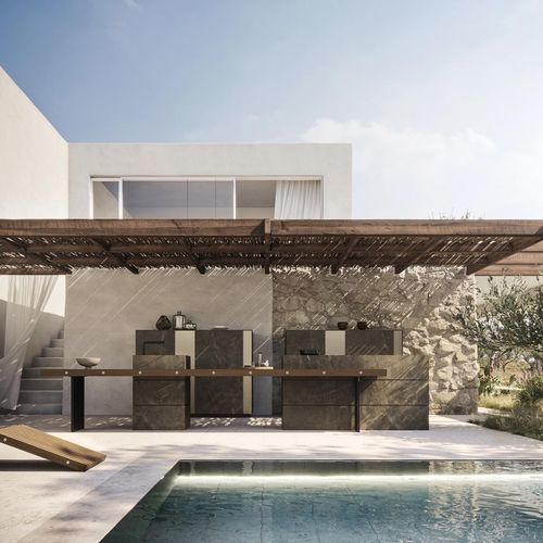 Cozinha para ambiente externo - PROJECT 01 - MODULNOVA - contemporânea / em madeira / em grés porcelanato