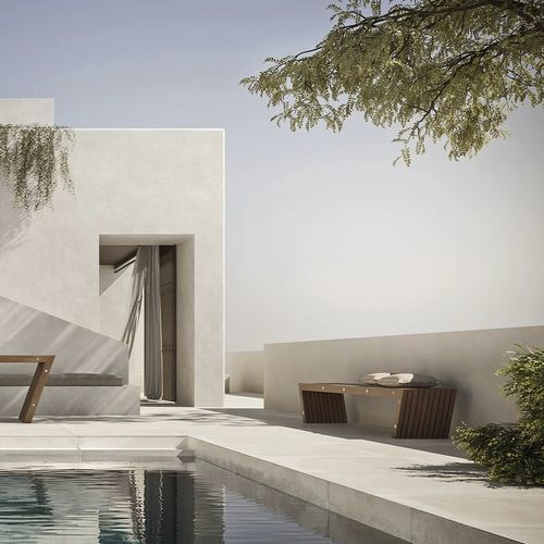 Banco contemporâneo - PROJECT 08 - MODULNOVA - em madeira / sem encosto / sem braços