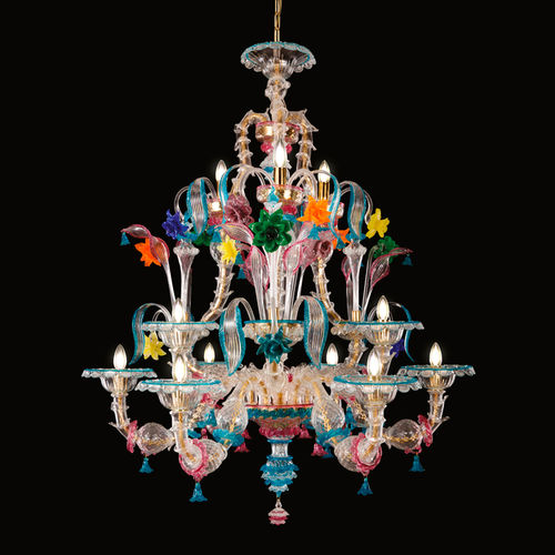 Lustre de estilo - KIA ORA - MULTIFORME - em vidro soprado / em vidro de Murano / de LED