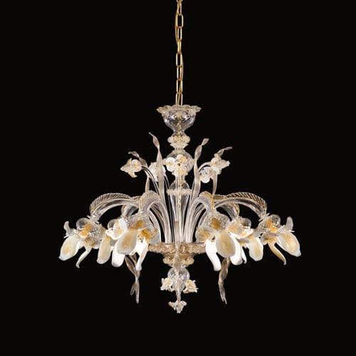 Lustre de design original - IRIS - MULTIFORME - em vidro soprado / em vidro de Murano / de LED