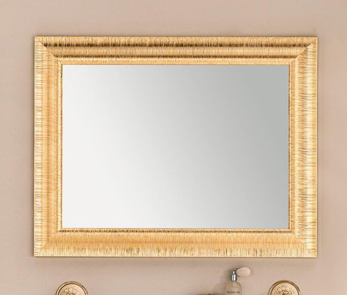 Espelho para banheiro de parede - ANASTASIA - EBAN - contemporâneo / retangular / dourado