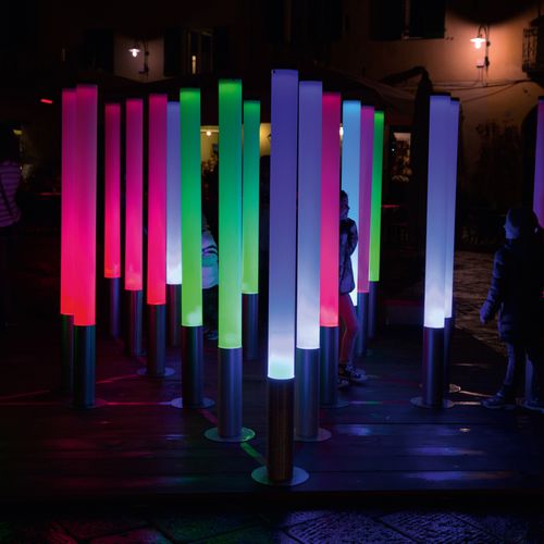 Luminária de piso - PISTILLO - Martinelli Luce Spa - em aço inoxidável / de metacrilato / contemporânea