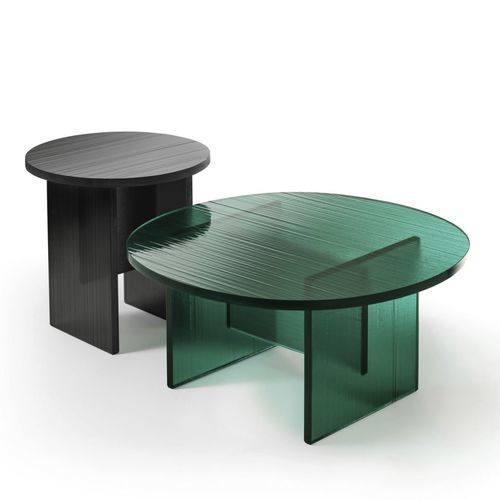 Mesa de centro contemporânea - GLISS - FIAM ITALIA - em bronze / em vidro / com base em vidro
