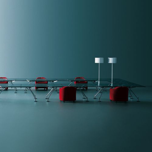 Mesa de conferências contemporânea - NAMOS - TECNO - em vidro / metálica / retangular