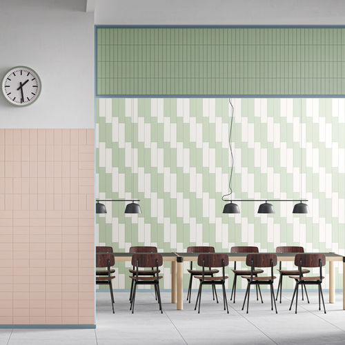 Placas de revestimento em cerâmica - SYSTEM RETTANGOLO - Ceramica VOGUE - em arenito / brilhante / esmaltada
