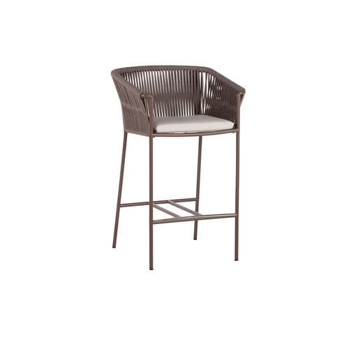 Cadeira alta contemporânea - WEAVE - POINT - para ambiente interno / em alumínio laqueado / em corda